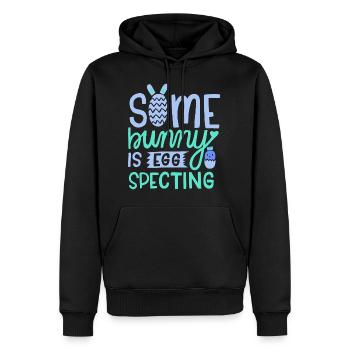 Annonce de bébé de grossesse de Pâques - Sweat à capuche Premium bio Homme - noir - Devant - Nico (187cm)