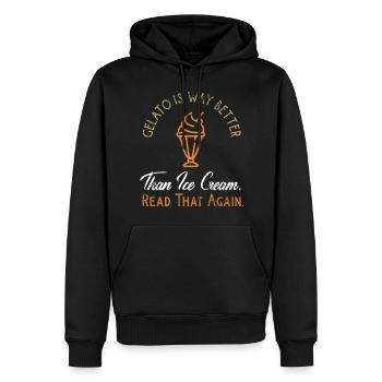 Gelato ist besser zu lesen, dass wieder lustige italienische des - Männer Premium Bio Hoodie - Schwarz - Vorne - Nico (187cm)