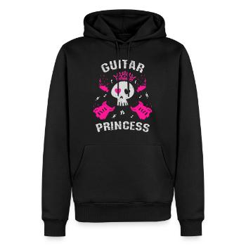 Princesse de la guitare - Sweat à capuche Premium bio Homme - noir - Devant - Nico (187cm)