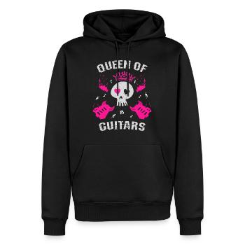 Reine des guitares - Sweat à capuche Premium bio Homme - noir - Devant - Nico (187cm)