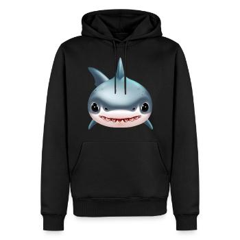 Requin mignon - Sweat à capuche Premium bio Homme - noir - Devant - Nico (187cm)