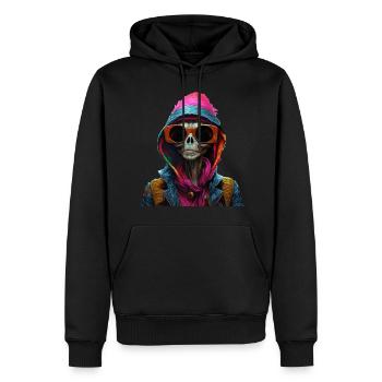 Alien Außerirdischer Burger Hot Dog Fast Food - Männer Premium Bio Hoodie - Schwarz - Vorne - Nico (187cm)