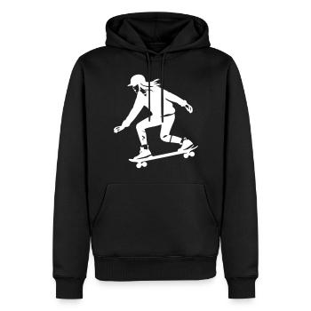 Skateboarding Frau Silhouette Skateboard - Männer Premium Bio Hoodie - Schwarz - Vorne - Nico (187cm)