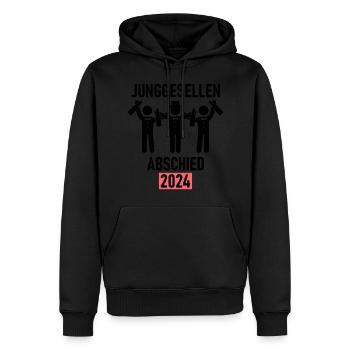 Enterrement de vie de garçon 2024 - Sweat à capuche Premium bio Homme - noir - Devant - Nico (187cm)