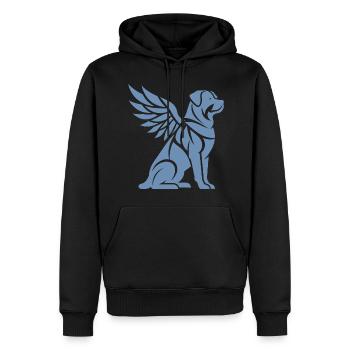 Chien Rottweiler Ailes d’ange Silhouette - Sweat à capuche Premium bio Homme - noir - Devant - Nico (187cm)