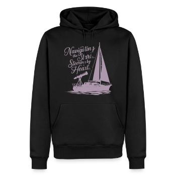 Segeln Segelboot Sterne Teleskop - Männer Premium Bio Hoodie - Schwarz - Vorne - Nico (187cm)