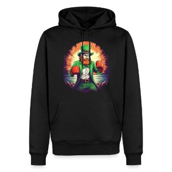 St. Patrick's Day Kleeblatt Boxen - Männer Premium Bio Hoodie - Schwarz - Vorne - Nico (187cm)