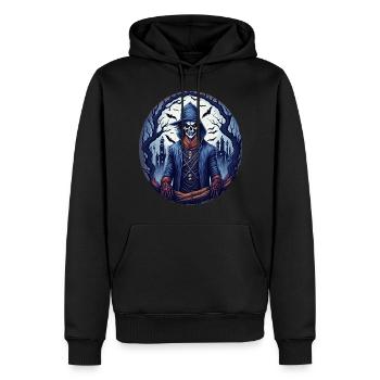 Gruseliger Fête d’Halloween Kostüm Hexenmeister - Sweat à capuche Premium bio Homme - noir - Devant - Nico (187cm)