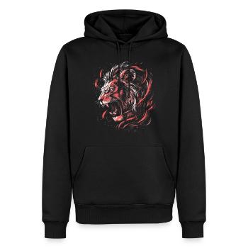 Lion Colorful Lion Head Neon Colorful Predator Art - Men’s Premium Organic Hoodie - black - Front - Nico (187cm)