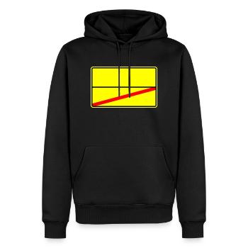 Panneau de signalisation Icône - Sweat à capuche Premium bio Homme - noir - Devant - Nico (187cm)