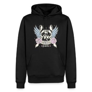 Frenchie Französische Bulldogge Frenchies Tattoo - Männer Premium Bio Hoodie - Schwarz - Vorne - Nico (187cm)