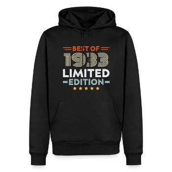 Retro 1933 Vintage 91. Geburtstagsgeschenk 91 Jahre alt - Männer Premium Bio Hoodie - Schwarz - Vorne - Nico (187cm)