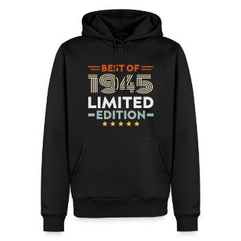 Retro 1945 Vintage Geschenk 79. Geburtstag 79 Jahre - Männer Premium Bio Hoodie - Schwarz - Vorne - Nico (187cm)