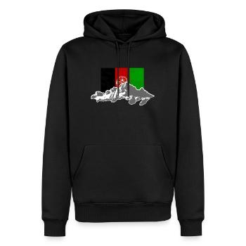 Afghanistan - Flag & Mountains - Männer Premium Bio Hoodie - Schwarz - Vorne - Nico (187cm)