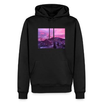 Imagine sky - Men’s Premium Organic Hoodie - black - Front - Nico (187cm)