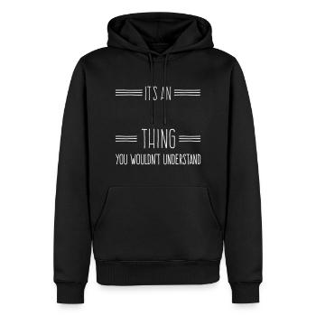 C’est un ... nom... Ce que vous ne comprendriez pas - Sweat à capuche Premium bio Homme - noir - Devant - Nico (187cm)