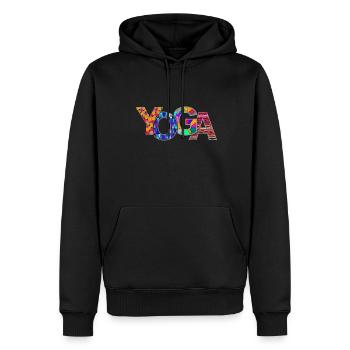 YOGA the design - Männer Premium Bio Hoodie - Schwarz - Vorne - Nico (187cm)