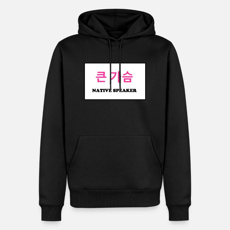 Native Speaker, Korean - Männer Premium Bio Hoodie - Schwarz