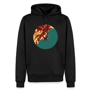Grimpeur dans un mur raide - Sweat à capuche Premium bio Homme - noir - Devant - Nico (187cm)