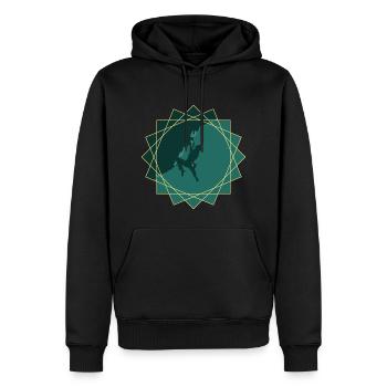 Kletterer beim Klettern - Männer Premium Bio Hoodie - Schwarz - Vorne - Nico (187cm)