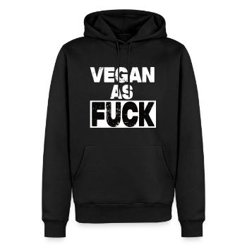 Vegan As Fuck - Männer Premium Bio Hoodie - Schwarz - Vorne - Nico (187cm)