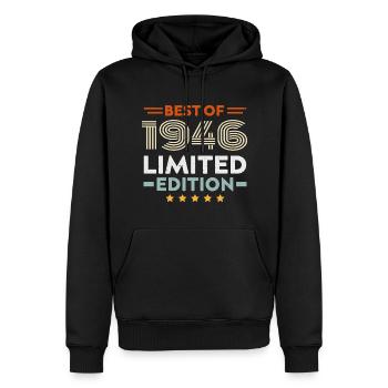 Retro 1946 Vintage Geschenk 78. Geburtstag 78 Jahre - Männer Premium Bio Hoodie - Schwarz - Vorne - Nico (187cm)