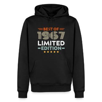 Retro 1963 Vintage Geschenk 61. Geburtstag 61 Jahre - Männer Premium Bio Hoodie - Schwarz - Vorne - Nico (187cm)