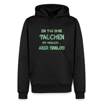 tauchen, spruch für taucher - Männer Premium Bio Hoodie - Schwarz - Vorne - Nico (187cm)