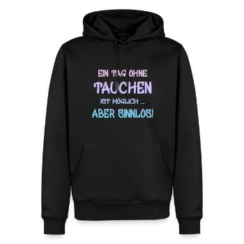 tauchen, spruch für taucher - Männer Premium Bio Hoodie - Schwarz - Vorne - Nico (187cm)