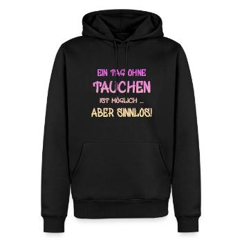 tauchen spruch für taucher - Männer Premium Bio Hoodie - Schwarz - Vorne - Nico (187cm)