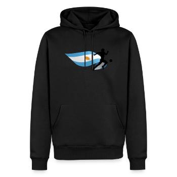 Flagge Argentinien Fußballspieler - Männer Premium Bio Hoodie - Schwarz - Vorne - Nico (187cm)