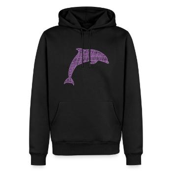 Delfin Dolphin - Männer Premium Bio Hoodie - Schwarz - Vorne - Nico (187cm)