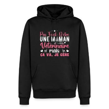 Mama Tierarzt Geschenkidee Beruf Zitat - Männer Premium Bio Hoodie - Schwarz - Vorne - Nico (187cm)