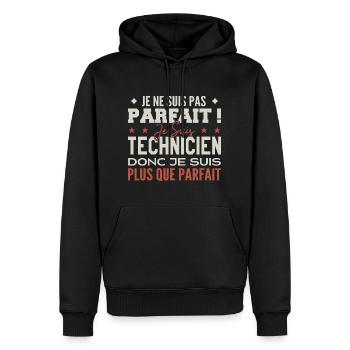 Techniker, der Traumberuf im Rampenlicht - Männer Premium Bio Hoodie - Schwarz - Vorne - Nico (187cm)