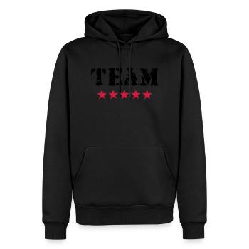 Team, 5 Sterne, Sieger, Gewinner, Teamsport, Beste - Männer Premium Bio Hoodie - Schwarz - Vorne - Nico (187cm)