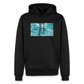 Forest - Männer Premium Bio Hoodie - Schwarz - Vorne - Nico (187cm)