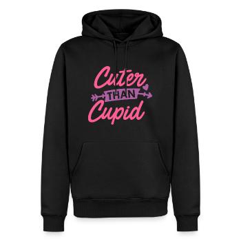 Plus mignon que Cupidon - Sweat à capuche Premium bio Homme - noir - Devant - Nico (187cm)