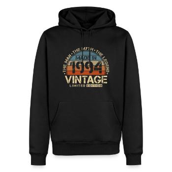 1994 Vintage né homme mythe légende - Sweat à capuche Premium bio Homme - noir - Devant - Nico (187cm)