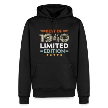 Retro 1940 Vintage 84. Geburtstagsgeschenk 84 Jahre alt - Männer Premium Bio Hoodie - Schwarz - Vorne - Nico (187cm)