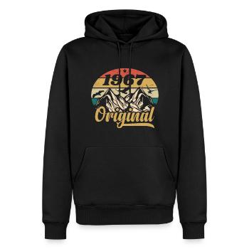 Original 1967 Vintage Anniversaire Cadeau 1967 - Sweat à capuche Premium bio Homme - noir - Devant - Nico (187cm)