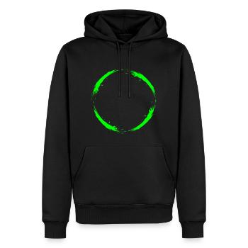 Kreis Hellgrün Bürste Vektor Ring Design Grün - Männer Premium Bio Hoodie - Schwarz - Vorne - Nico (187cm)