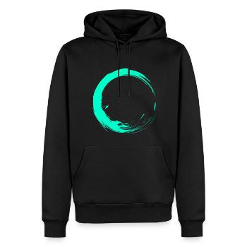 Kreis Design Bürste Vektor Türkis Neu - Männer Premium Bio Hoodie - Schwarz - Vorne - Nico (187cm)