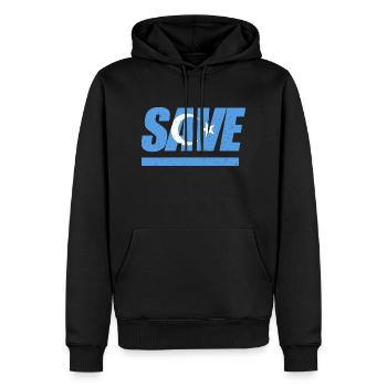 Sauver les Ouïghours du Turkestan oriental - Sweat à capuche Premium bio Homme - noir - Devant - Nico (187cm)