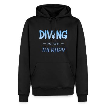 Diving is my therapy - Männer Premium Bio Hoodie - Schwarz - Vorne - Nico (187cm)