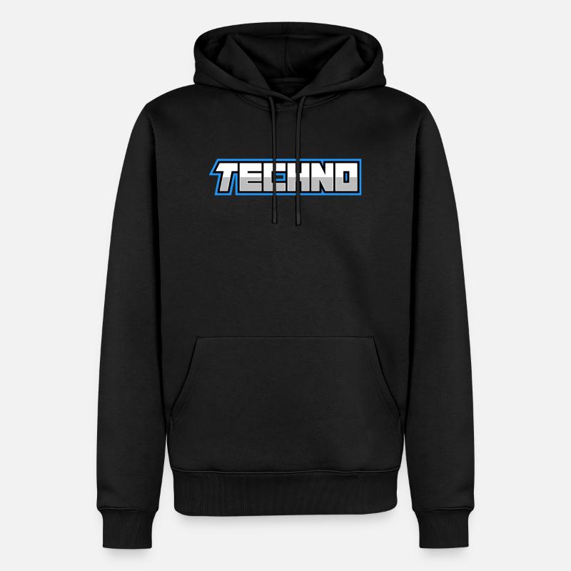 Techno - Sweat à capuche Premium bio Homme - noir