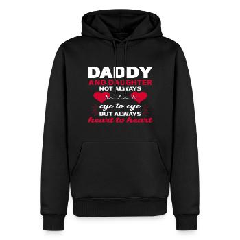 Vater und Tochter - Männer Premium Bio Hoodie - Schwarz - Vorne - Nico (187cm)
