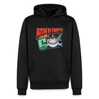 Achtung ich bin 6 - 6 Geburtstag 6 Jahre Geschenk - Männer Premium Bio Hoodie - Schwarz - Vorne - Nico (187cm)