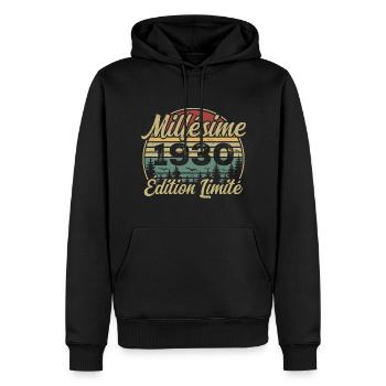 Millésime 1930 - Cadeau Pour le 94e Anniversaire - Sweat à capuche Premium bio Homme - noir - Devant - Nico (187cm)
