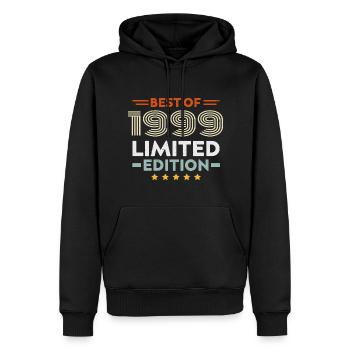 Retro 1999 Vintage Gift 25th Anniversary 25th Anniversary - Men’s Premium Organic Hoodie - black - Front - Nico (187cm)