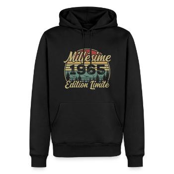 Millésime 1965 - Cadeau Pour le 59e Anniversaire - Sweat à capuche Premium bio Homme - noir - Devant - Nico (187cm)